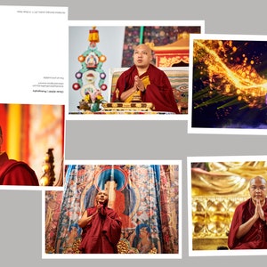 His Holiness Karmapa / Set of 5 Greeting doubled folded cards with envelopes image 1