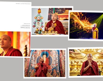 His Holiness Karmapa / Set of 5 Greeting doubled folded cards (with envelopes)