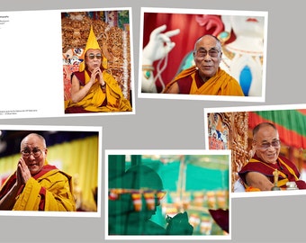 Dalai Lama  / Set of 5 Greeting doubled folded cards (with envelopes)