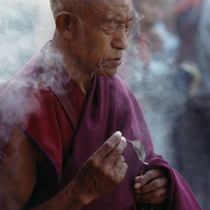 Under the Boddhi tree, Bodhgaya, India, 2002