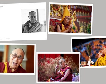 Dalai Lama  / Set of 5 Greeting doubled folded cards (with envelopes)