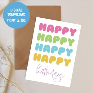 Alles Gute zum Geburtstag Karte | 5x7 Herunterladbare Karte