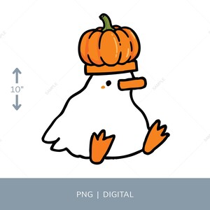 Uccello con testa di zucca – Carino PNG autunnale