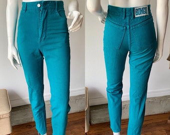 teal colored jeans womens