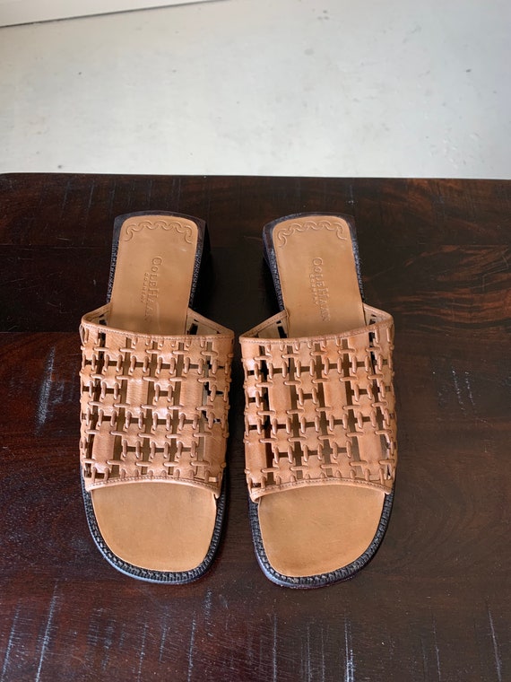 90s Sandals - Vintage Cole Haan Country Tan Woven