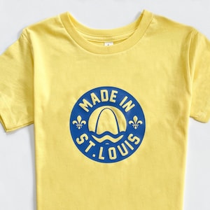 MADE in ST. LOUIS Kids Tee - Saint Louis Toddler T Shirt - Missouri Baby Gifts - Gateway Arch - StL Youth Sweatshirt Design - Flag Print