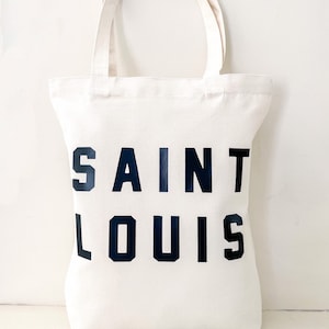 SAINT LOUIS Canvas Tote Bag - St Louis Art - STL Book Bag - St Louis Print Design - Wash U - Slu - Missouri Graduation Gift with Card