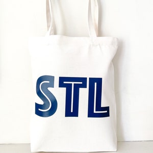 SAINT LOUIS Canvas Tote Bag - St Louis Art - STL Book Bag - St Louis Print Design - Wash U - Slu - Missouri Graduation Gift with Card