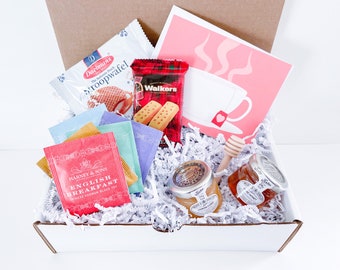 Tea Time Care Package - Tea and Cookies Treat Box - Personalized Birthday Gift and Greeting Card - Tea Party