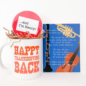 Happy Thanksgiving Back Mug - You've Got Mail Movie Gift - New York City Theme - The Shop Around the Corner Print - Custom Card and Sticker