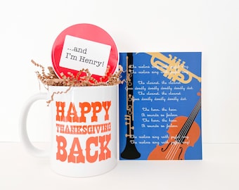 Happy Thanksgiving Back Mug - You've Got Mail Movie Gift - New York City Theme - The Shop Around the Corner Print - Custom Card and Sticker