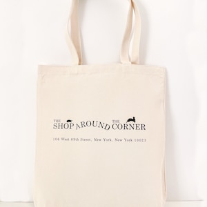 Sac fourre-tout en toile The SHOP AROUND The Corner - Vous avez un courrier inspiré du film - Librairie You've Got Mail - Impression You've Got Mail avec carte