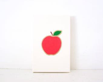NYC APPLE PAINTING - Teacher Apple Art- Apple for Teacher Gift - Big Apple Decoration - Nyc Nursery Decor - First Day of School Decoration