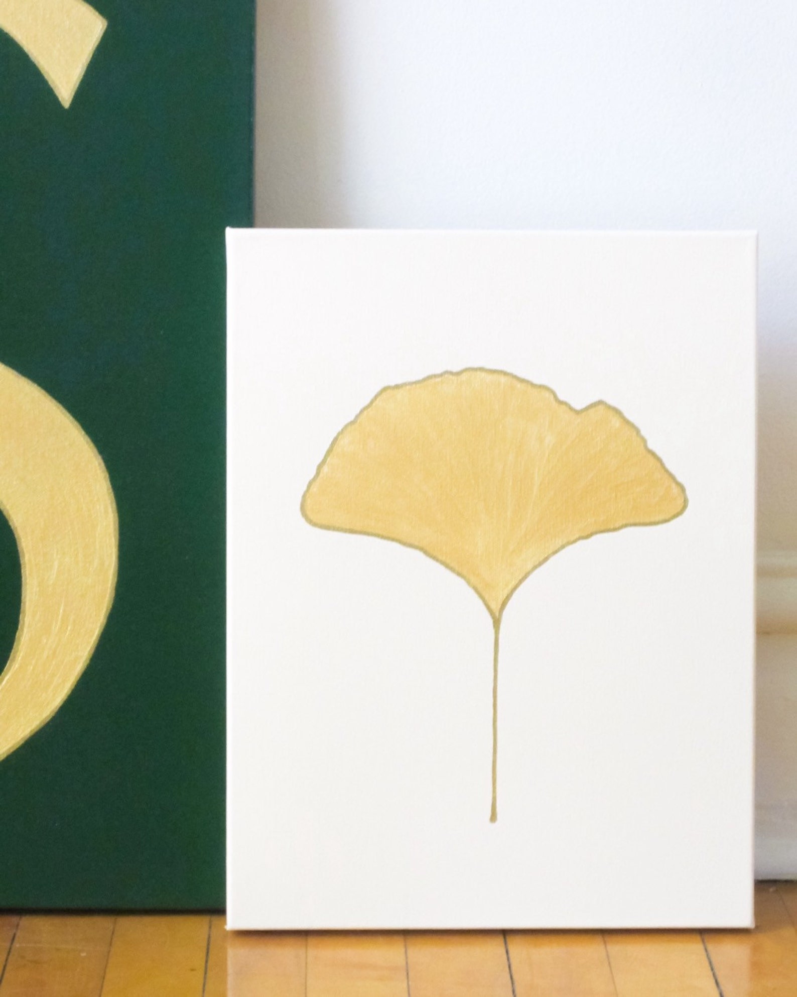 GINKGO LEAF Gold Ginkgo Leaf Painting Gold Ginkgo Leaf Etsy