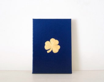 SHAMROCKS - Navy & Gold PAINTING - Handmade Canvas Art - Home Decor - Housewarming Gift - Irish Wedding Present - Lucky Bridal Shower Gift