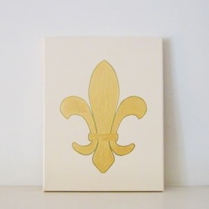 FLEUR De LIS PAINTING - Gold Fleur de Lis Art - Decorative Fleur De Lis - Gold Fleur de Lis Decoration - Modern Fleur de Lis Wall Decor