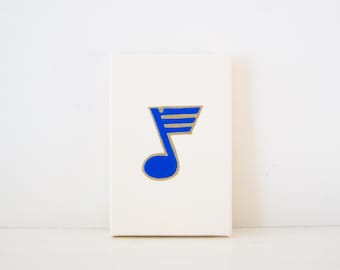BLUE NOTE PAINTING - Gold St. Louis Blues Fan Art - St. Louis Blues Fan Decor - Gold Saint Louis Blues Fan Gift - St. Louis Blues Decoration