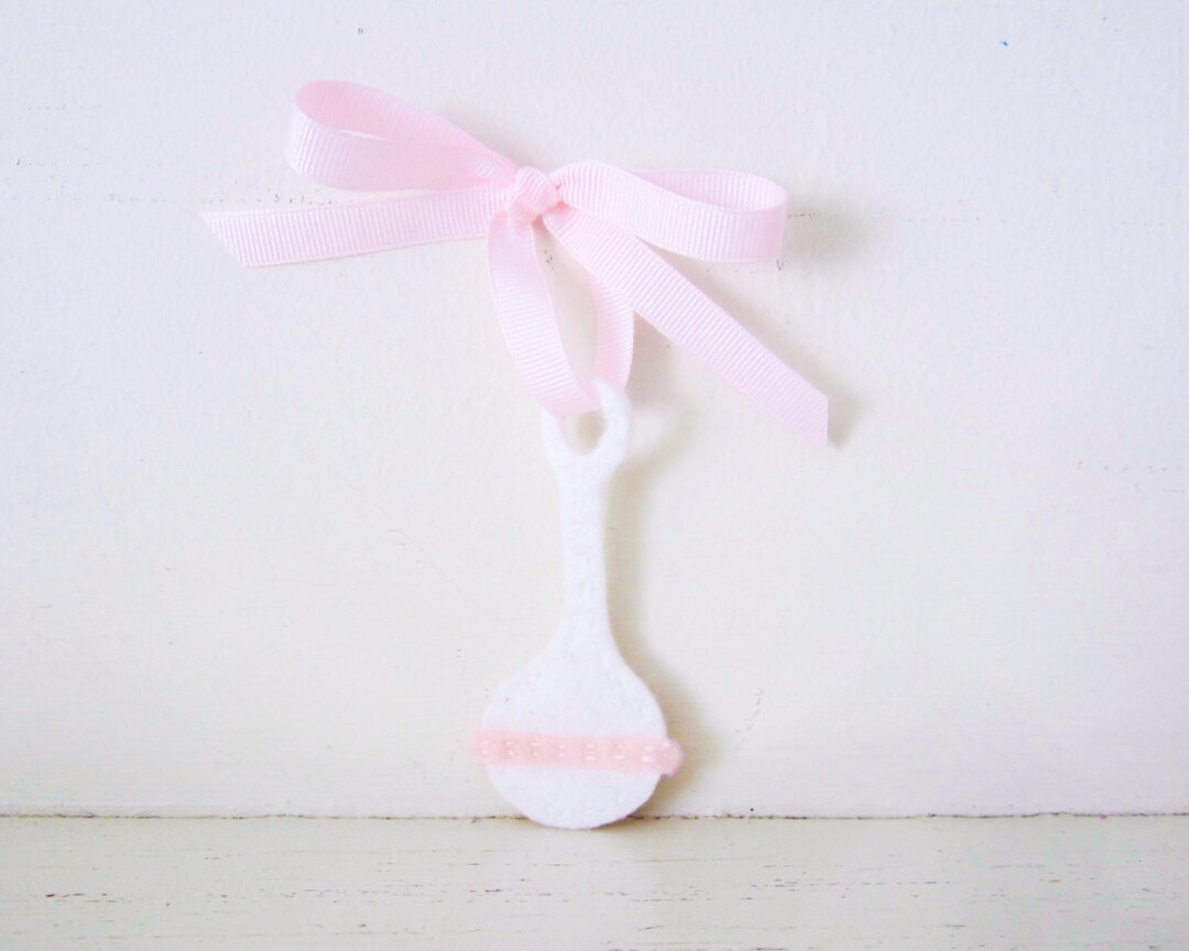 BABY RATTLE ORNAMENT - Felt Baby Decoration - Baby's First Christmas ...