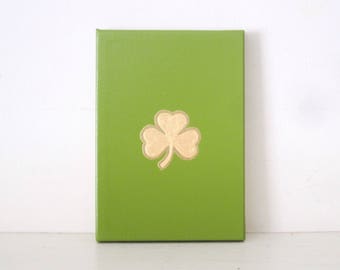 SHAMROCKS - Gold Shamrock PAINTING - Green Shamrock Decoration - Irish Shamrock - Irish Housewarming - Irish Wedding Gift - Shamrock Gift