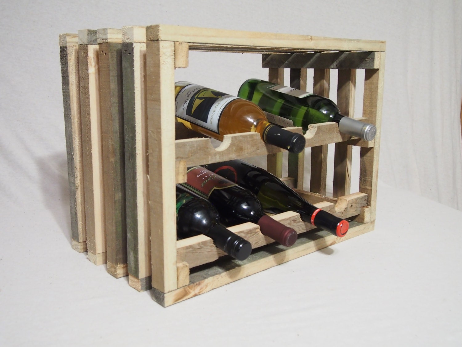 Wooden crate wine racks from recycled pallet wood. Wine ...