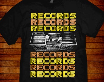 T-shirt voor vinylplatenverzamelaar: retrostijl uit de jaren 70