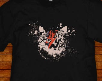 Kitty Stardust Bowie Cat T-shirt: Jared Swart Pop Art