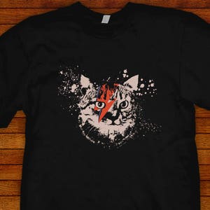 Kitty Stardust Bowie Cat T-shirt: Jared Swart Pop Art