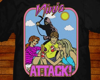 Atak Ninja #2 T-shirt retro 70/80 śmieszne.  Rozmiary S M L XL 2XL 3XL 4XL 5XL