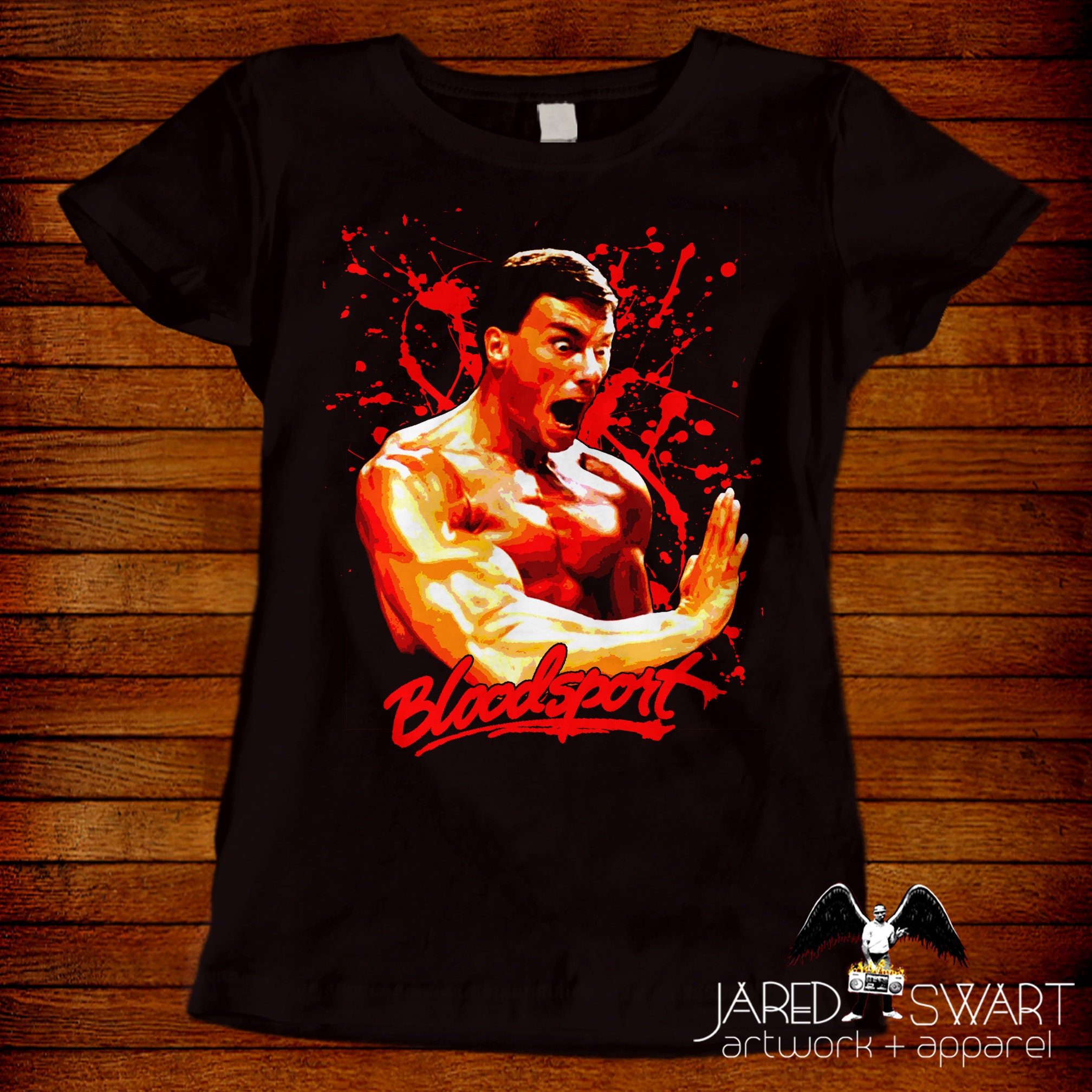 Bloodsport T shirt Van Damme 80s movie martial arts Sizes S M L XL 2XL 3XL 4XL 5XL also in ladies fit S 2XL