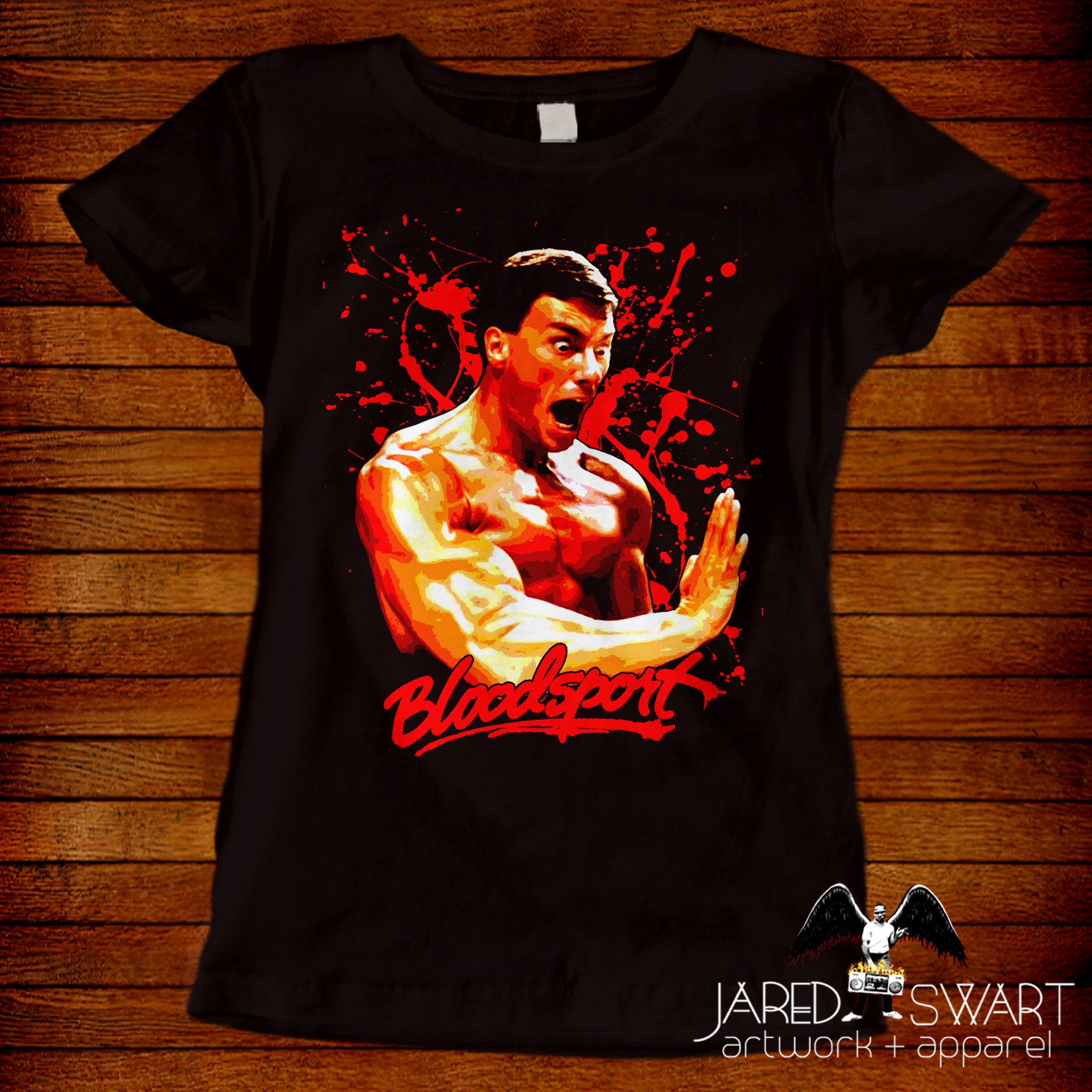 Bloodsport T-shirt Van Damme 80s Movie Martial Arts Sizes S M L XL 2XL 3XL  4XL 5XL Also in Ladies Fit S-2XL -  Israel