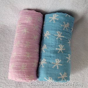 Chi Rho organic cotton baby swaddle/Christian baby swaddle