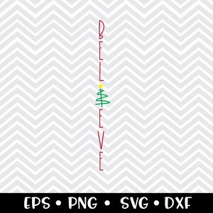 Believe SVG / Porch Sign Cut File / Christmas Decor / Santa Porch Sign