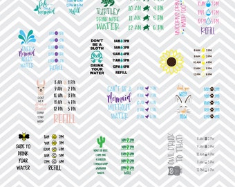 Animals & Nature Water Tracker SVG Bundle / Shirts / Mugs / Bags