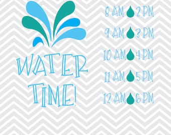 Water Tracker SVG: Water Time Bottle Design (Digital Download)