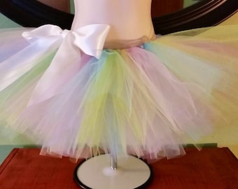 Easter Spring Plus Size Optional Bow Childrens Pastel Rainbow Tutu Adult Teens