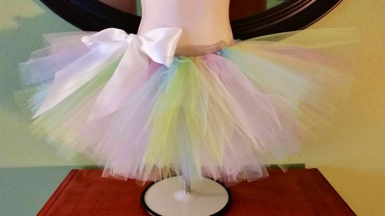 Easter Spring Plus Size Optional Bow Childrens Pastel Rainbow Tutu Adult Teens