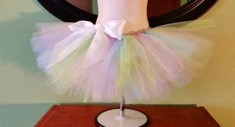 Easter Spring Plus Size Optional Bow Childrens Pastel Rainbow Tutu Adult Teens