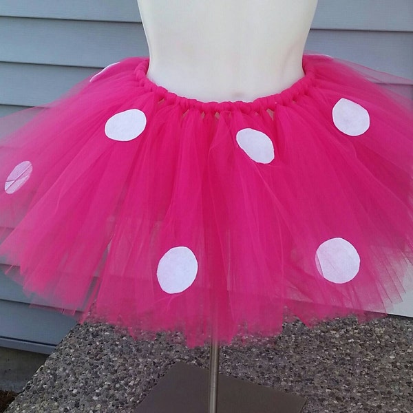 Adult Minnie Mouse Tutu - Pink with white polka-dots  - Juniors, Misses, and Plus Sizes