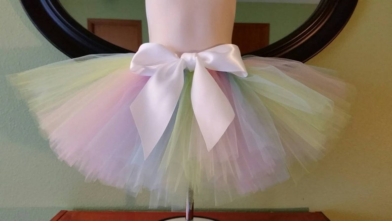Easter Spring Plus Size Optional Bow Childrens Pastel Rainbow Tutu Adult Teens