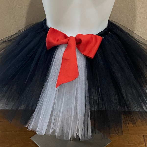 Cat in the Hat Dr Seuss Themed Tutu - Black and white with Red bow tie - Baby, Toddler, Child Sizing - Recital Tutu, Dance, Costume