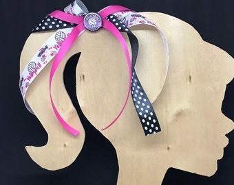 Love Volleyball Pony Tail Ribbons - Choose Pony-O or Clip at Checkout