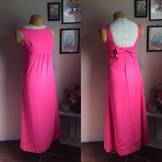 Vintage 1960’s Coral Pink Low Back Cocktail Dress