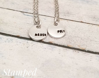 Micro Marco Polo best friends necklaces - BFF charm necklaces- minimalist best friends necklaces