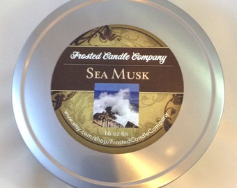 Sea Musk 16oz Soy Large Tin Sea Mist Fresh Beach Ocean