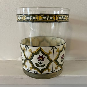SEHR SELTENE Vintage Cera Folk Art Becher Gläser 1950er/1960er Jahre (4) MCM Barware