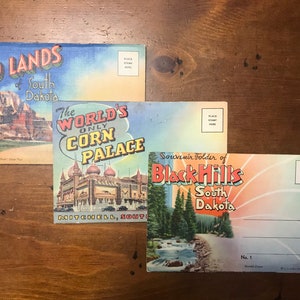 3er Set South Dakota Vintage Souvenir Ordner - Curt Teich Studios