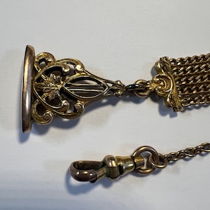 Victorian Antique Pocket Watch Chain with Fob