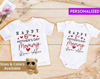 Mother's Day Matching Toddler Shirts | Happy Mother's Day Mom | Personalized Mother's Day Gift | Happy 1st, 2nd, 3rd, 4th Mother's Day | 210