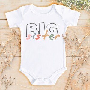 Big Sister Multi Color Matching Bodysuit | Big Sister To Be Toddler Outfit | Sister Birthday Shirts | Gender Reveal | Baby Shower Gift | 858