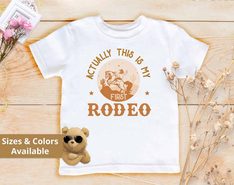 Actually This Is My First Rodeo Bodysuit Cute Cowboy & Cowgirl Pregnancy Announcement Shirt horse Rodeo Gift Yeehaw Tee 839 image 8